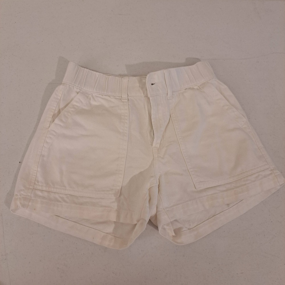 Gap Womens Shorts XS White Utility High Rise Elastic Back 1844-224